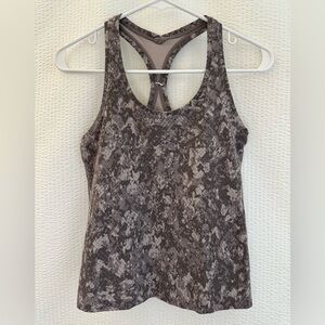 Lululemon Cool Racerback Tank Hideaway Camo Lunar Rock Gray Size 4 Yoga Top